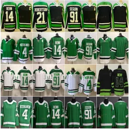 Omvänd retro Mens 91 Tyler Seguin Hockey Jerseys 21 Jason Robertson 14 Jamie Benn 4 Miro Heiskanen 2.0 Black Green Winter Classic Jersey