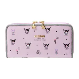 Long Style Fashion Kuromi Wallets Cartoon Coin Purse Lady Long Handbags Women Cards Holder PU Leather Moneybag Wallet 225