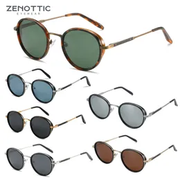 ZENOTTIC Steampunk Sonnenbrille Rrtro Runde polarisierte Sonnenbrille für Damen Herren Vintage UV400 Farbtöne 430002 240327