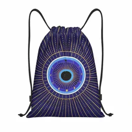 Evile Eye with Mo -faser dragskonterning av ryggsäck Kvinnor Män gym SPORT SACCKPACK PORTABLE TRAINING VAG SACK G21U#