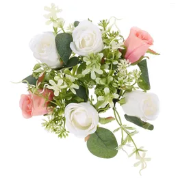 Dekorative Blumen Rose Girlande Halter Bankett Dekorationen Ringe für Säulen Kranz Party künstliche Blume Haus Home Hochzeit Seide