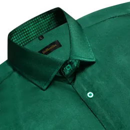 Splosi di giunzione a quadri verdi Contrastanti camicie a maniche lunghe per uomo designer allungamento smort smort camicia da uomo abbigliamento