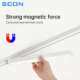 SCON Surface Mount Ultra Thin Magnetic Track Light Slim Flim Light Light Modern Linear Spotlight для гостиной домашние лампы