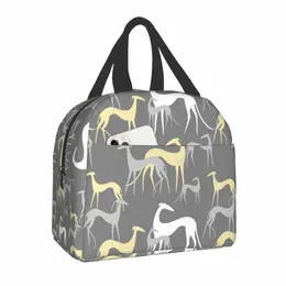 Greyhound Galgos Dog Lunch Bag Bood Thermal Boento Box Box for Kids School Food Whippet Vithound Portable Lunch Bags Y0YO#