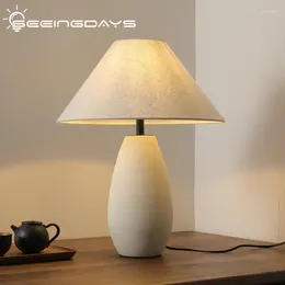 Table Lamps Silent Style Pottery Pot Lamp Retro Japanese Zen El Decoration Living Room Bedroom Model Simple Ornaments