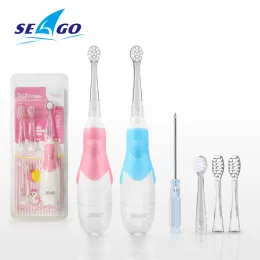 Heads Seago Electric Toothbrush Kids Sonic Battery With Led Light Oral Hygiene 2 Pcs Brush Heads Replacement Soft Nylon Bristle SG513