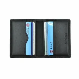 Genernano Genuine Leather Holder Black Credit Card Holdert Portafoglio First Case Reghito per Man 73ze# Man 73ze#