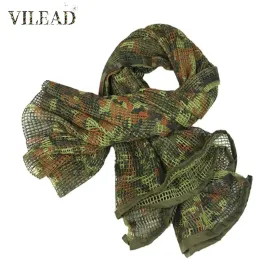 Schals VILEAD Military Camouflage Mesh Breathbale Taktische Schal Sniper Gesicht Schleier Schals Für Camo Airsoft Jagd Radfahren Halstuch