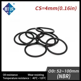 5 pezzi/lotto in gomma nitrile nero NBR CS 4mm OD 52/55/60/65/70/75/80/85/90/95/100*4 mm O Resistente alla guarnizione dell'anello Resistente impermeabile impermeabile