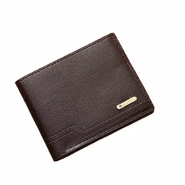 PU-Leder-Geldbörsen Männer Münze Tasche Kleine Mey Geldbörsen Dollar Slim Große Kapazität Design Männlich Multifunctial Casual Wallet u3GN #