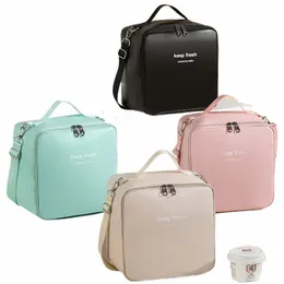 One-Shulder Bento Bag Student Lunch Box väska Lunchväska Kontor Arbetare som bär lunch Thermal Insulati O8ZB#