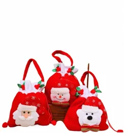 30*19 см Franela Рождественская вечеринка Подарочная сумка Рождество Санта-Клаус Снеговик Конфеты Подарки Сумка Сумка на шнурке Z6ur #