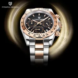 Pagani Design Herren Uhren Gold Luxury Sport Quartz Watch Men 100m wasserdichtes automatisches Datum Chronographen Waffenschung 2023 240327