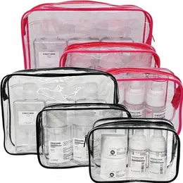 3SIZES Transparent Bag Organizer PVC Zipper Clear Makeup Cosmetic Bag Case toalettartiklar Lagring Bad toalettety W Väskor Organiser E01V#