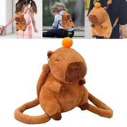 Peluş Sırt Çantaları Capybara Peluş Sırt Çantası Kawaii Moda Peluş Bebek Peluş Bag Büyük Kapasite Kızlar Doğum Günü ve Noel Hediyesi2405