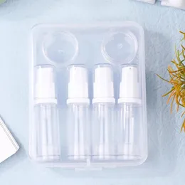 Speicherflaschen 4pcs 5 ml klare leere, nachfüllbare luftlose Vakuumpumpencreme -Lotion und tragbare Flaschen -Set -Probenpackung für Toilettenartikel