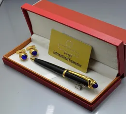 Luxury Birthday Present Manschett Länkar Högkvalitativt svart harts och Metal Ballpoint Penns Man Shirt Cufflink Groomsman Wear Cuff Link 6950093