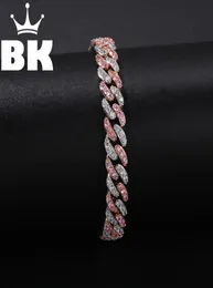 Hip Hop bakır 9mm Mikro Pave CZ Küba Bağlantı Bilezik Kübik Zirkon Erkek Punk 7inch8inch Miami Bilezik Özel Color34446648 kabul