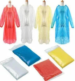 Hood Disposable PE Raincoat Adult Onetime Emergency Waterproof Poncho Travel Camping Must Rain Coat Outdoor Rainwear1928886