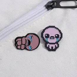 Brosches pixel Bindningen av Isaac Cry Emalj Pin Brosch Game Metal Wholesale Badge Lapel ryggsäck Anpassade presentvänner smycken