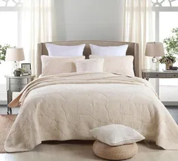 Bedding conjuntos de camas de algodão macia Conjunto de bege branco verde rosa 3pcs Queen Size de tamanho duplo acolchoado folhas de espalhada Blanket9238624