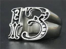 3PCSLOT NEW DESIGN NUMMER 13 COOL RING 316L ROINELATS STÅL Fashion Jewelry Band Party Biker Style Ring9696339