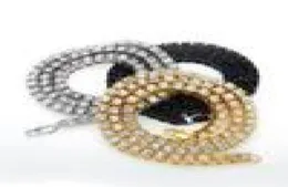 Män hiphop bling bling bling is ut tenniskedjan 1 rad halsband överdådig klastisk silvergoldblackrose guldfärg män kedja fashio3534455