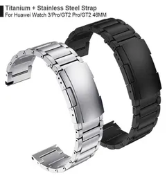 Titanium Steel Clasp -rem för Huawei Watch 3 Band GT 2 Pro GT2 Watchband för Honor MagicWatch2 46mm GS Pro Armband Armband H4427131