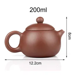 찻잔 세트 200ml China Yixing Teapot Clay Teapot Puer Oolong Green Tea Chinese Handmade Zisha Kungfu Tea Pot을위한 자주색 점토 주전자