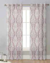 Vorhang Retro Persian Muster Blumen im Nahen Ostenstil Tüll Drapes Wohnzimmer schiere Fenster Vorhänge Küche moderne Voile