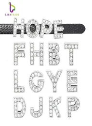 130pcs 8mm 8 mm Vollversestone Englisches Alphabet AZ DIY Slide Letterslide Letter Charm Fit Armband Armband LSSL01130 CJ1911168439284