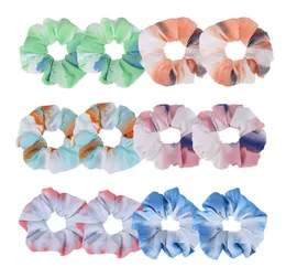 Tiedyed Women Girls Scrunchies Ins Circle Gradient Color Color Color Hairbands Elestic Rubber Hair Rope Tie Hair Hair Holder Scrunchy Hair Accesso5316236