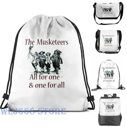 Рюкзак смешной графический принт с мешками плеча женщин Три мушкетеров одиночные путешествия для мужчин.
