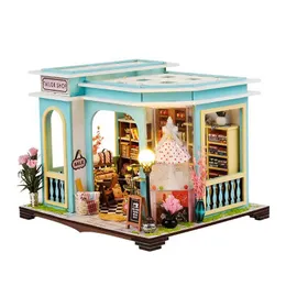 Doll House Accessories Mini Doll House Birthday Gift Handmade Tailor Shop DIY House Model ToysL2405