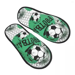 Slippers Abstract Football Grunge Urban Pattern Slipper For Women Men Fluffy Winter Warm Indoor