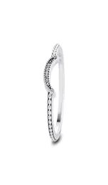 2020 Подлинные 925 Серебряные кольца стерлингов для женщин Полумесяца с бисером с бисером обручальное кольцо свадебное заявление ювелирные ювелирные ювелирные изделия 24800575689076