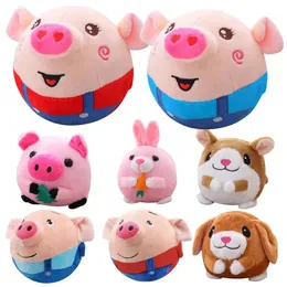 Haustier Bounce Jumping Doll Childrens Spielzeug Spaß spricht Tierspielzeug Katze und Hundespielzeug singen Bounce Pig Elektrisch Plüschspielzeug Kindergeschenk 240428