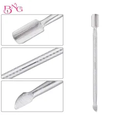 BNG 10pcs Silver Cuticle Remover Dualended Push Nail Cuticle Pusher Manicure Nail Care Tool Stainless Steel nagelriem pusher8323017