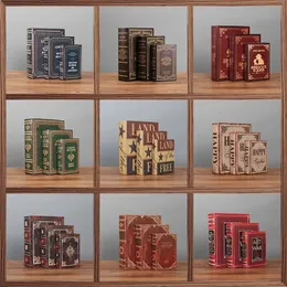 Retro Holz gefälschte Bücher Dekoration Craft Creative Holz moderne Kunst Figur Orumament Home Dekoration Accessoires Desktop Orament 240424