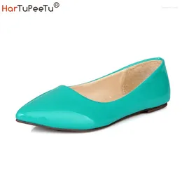 Casual Shoes HarTuPeeTu Women Flats Comfort Patent Leather Princess 2024 Spring Autumn 6 Colours Pointed Toe Footwear Size 34-43