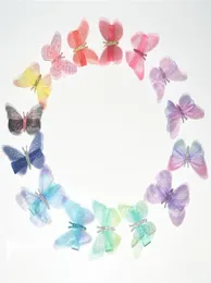 ملابس الكلاب 3050pcs لطيف محاكاة مزدوجة tulle bow colored pet supplies hair bows bows clips cat accessories9934471