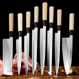 Facas de facas japonesas Sashimi Salmon Knife Sushi Flicicha Facas de Cleaver de Cleaver de Cuteira Cuidado Chef Chef de Cozinha Chef Chef BBQ