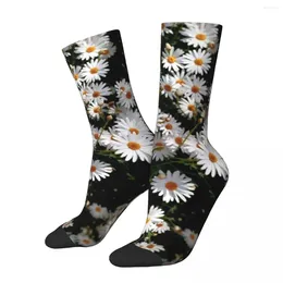 Skarpetki dla kobiet Daisy Marguerite Floral Flowers Piękne stokrotki Eleganckie pończochy Lady Soft Outdoor Sports Autumn Anti Skid