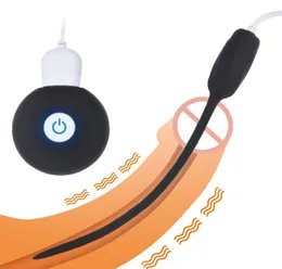 20 Geschwindigkeiten Dilatador Anal Vibrator Penis -Plug -Urethral -Katheter -Vibrator USB -Ladung Sexspielzeug für Männer Schwule Urethral Sound Penis Y13431581