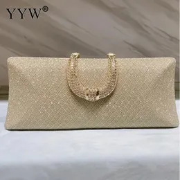Yyw Abendtaschen für Frauen Mode Gold Luxus -Clutches und Geldbörse Kette Schulterhandtaschen Bankett Glitter Clutch Sack A Main 240430