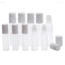 Storage Bottles 1/5 5ml / 10ml Glass Roller Bottle Empty Clear Tube Makeup Essence With Ball