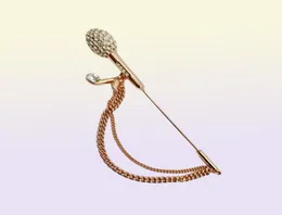 Pins broszki męskie kołnierze kołnierza złota klapa vintage mikrofon brzęczenie retro broszki do brookere biżuteria broszka
