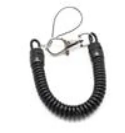 Chave de anel de tecla retrátil preta de plástico Bobina de primavera em espiral ChainChain para homens Mulheres Clear Key Phone Anti Lost keyrin6034953