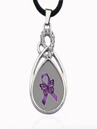 Fibromyalgia Awareness Circle Charm Necklace Jewelry Fashion Popular Beads Chain Crystal Grain Pendant Necklace6346361