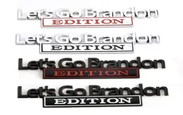 Lets Go Brandon Car Sticker Party Favor Zinc Alloy Tailgate Trim Badge Body Leaf Board Banner5038880